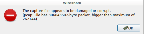 Wireshark Error
